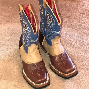 Custom Boys Leather Cowboy Western Boots SZ 7